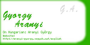 gyorgy aranyi business card